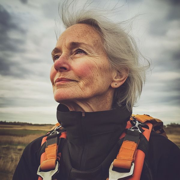 A close up of an older woman