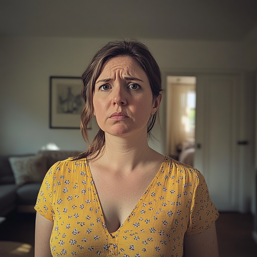 A woman standing in a living room | Source: Midjourney