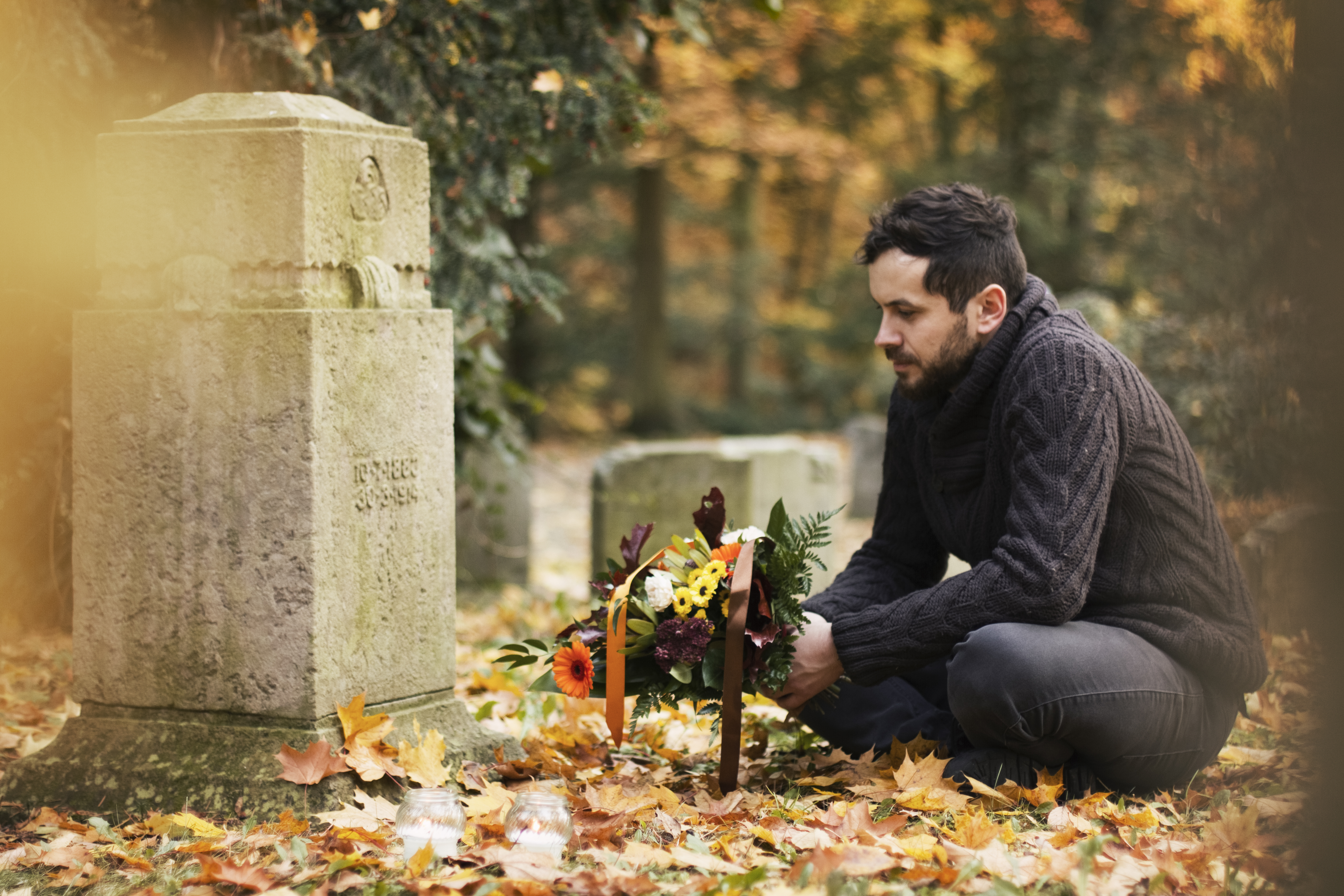 Man in the cemetery | Source: Getty Images