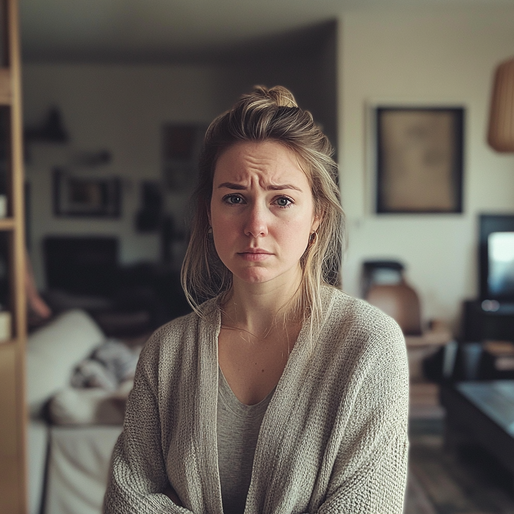 A woman standing in a living room | Source: Midjourney